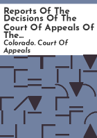 Reports_of_the_decisions_of_the_Court_of_Appeals_of_the_State_of_Colorado