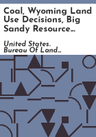 Coal__Wyoming_land_use_decisions__Big_Sandy_Resource_Area_Management_Framework_Plan