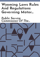 Wyoming_laws_rules_and_regulations_governing_motor_vehicle_carriers