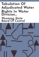 Tabulation_of_adjudicated_water_rights_in_Water_Division_Number_Three